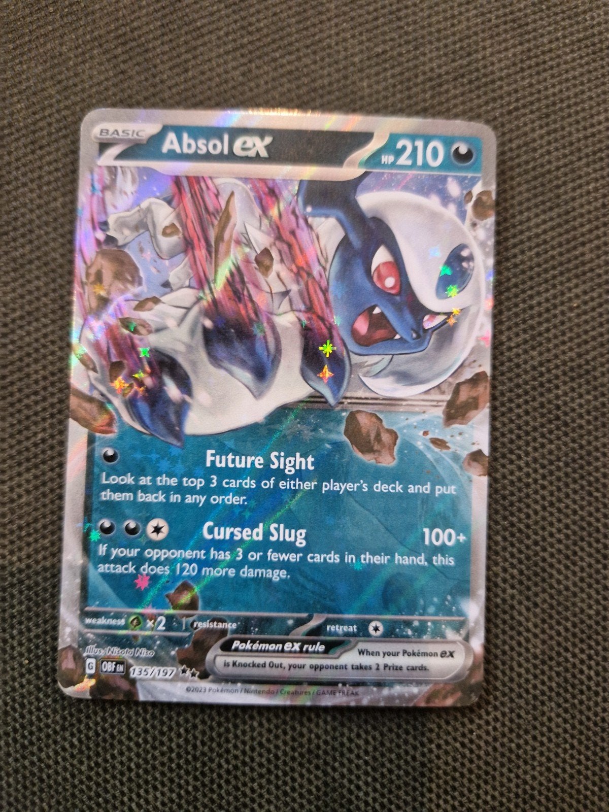 Absol ex 135/197 Pokémon kaart - Obsidian Flames, Ophalen of Verzenden, Zo goed als nieuw, Losse kaart, Foil