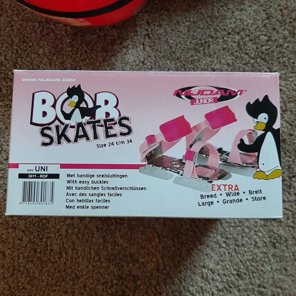 Nijdam Bob Skates Junior - Roze Schaatsen Maat 24 t/m 34, Sport en Fitness, Schaatsen, Nieuw, Overige typen, Nijdam, Ophalen