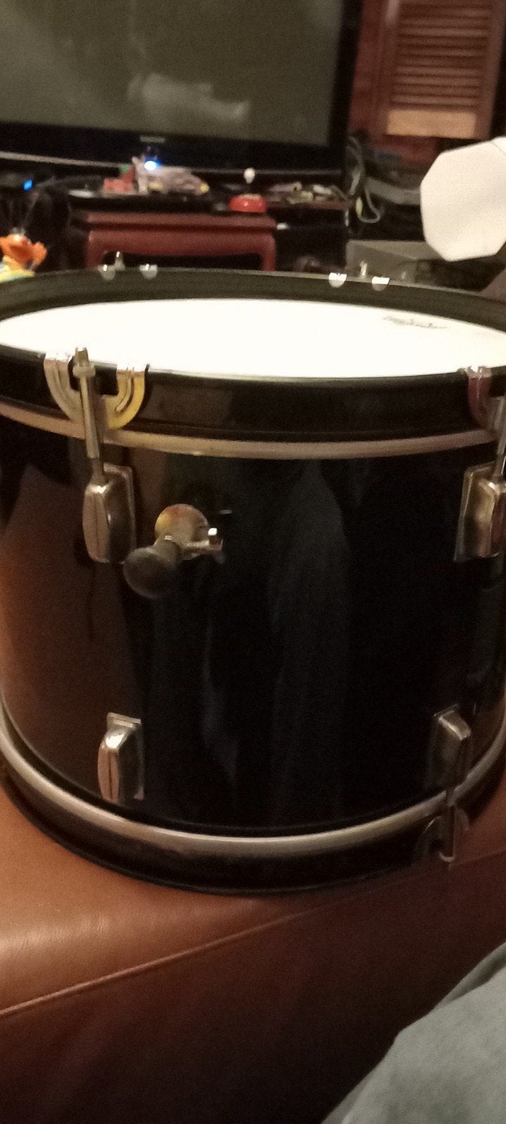 Zwarte Tom Drum met Remo Emperor Coated Vellen, Muziek en Instrumenten, Ophalen of Verzenden, Gebruikt, Overige merken