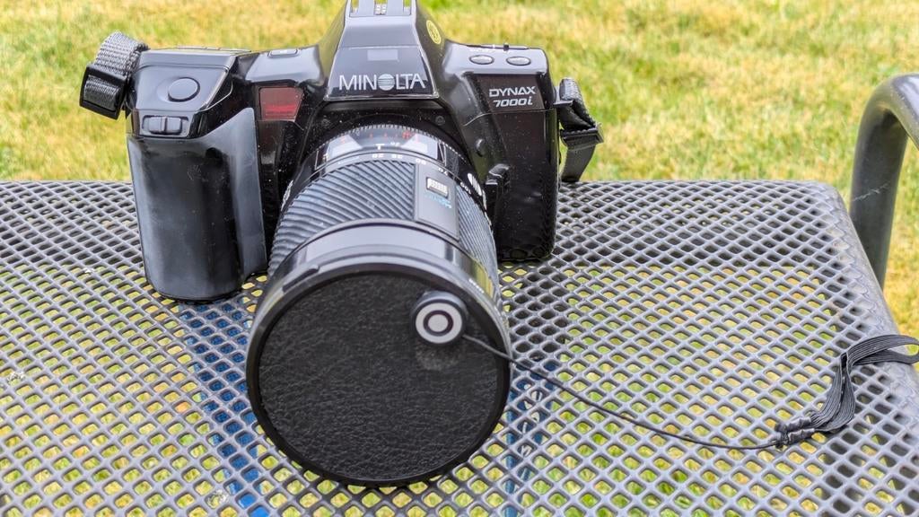 Minolta Dynax 7000i met Minolta zoom 28-135mm lens, Audio, Tv en Foto, Fotocamera's Analoog, Ophalen of Verzenden, Gebruikt, Spiegelreflex