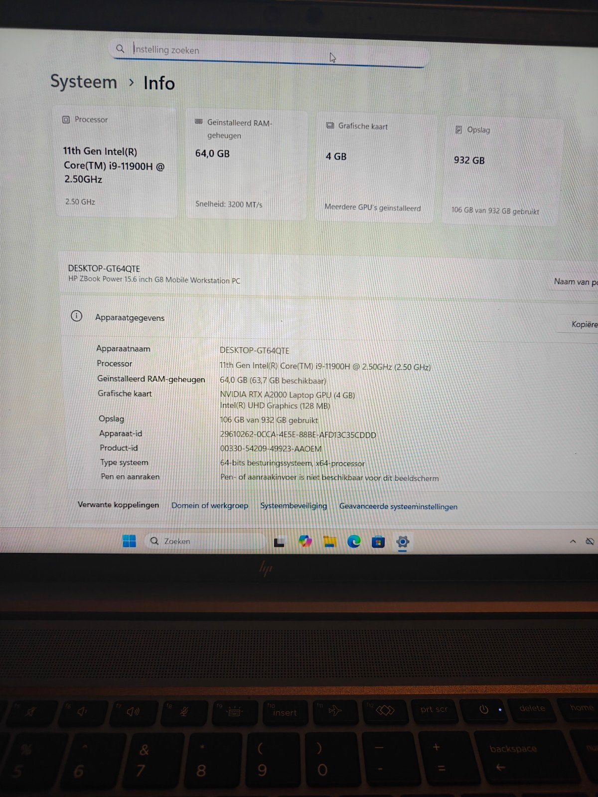 HP ZBook Power G8 (313T2EA) 64GB RAM QWERTY UK Layout, Computers en Software, Ophalen of Verzenden, 15 inch, 64 GB of meer, SSD