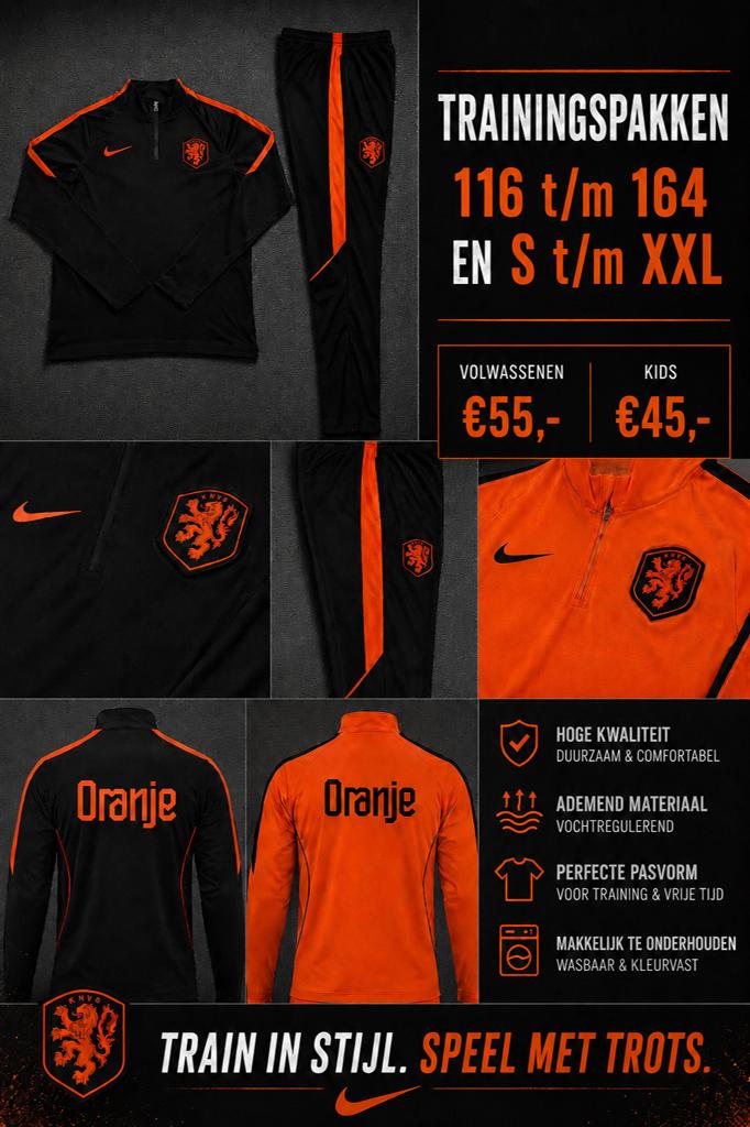 Oranje Trainingspakken – Nederlands elftal Wk 2026, Maat L, Verzenden, Nieuw, Trainingspak