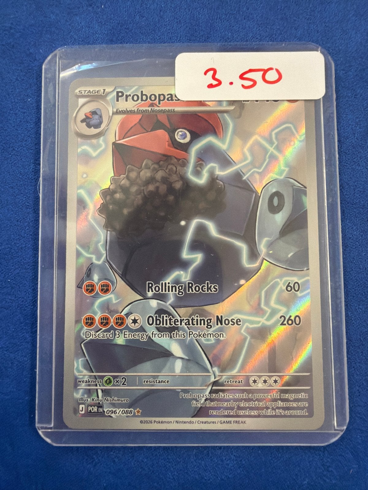 Probopass Pokémon Kaart - Brilliant Stars 096/088, Ophalen of Verzenden, Zo goed als nieuw, Losse kaart, Foil
