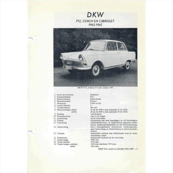DKW F12 Vraagbaak losbladig 1963-1965 #2 Nederlands, Ophalen of Verzenden, Gelezen, Overige merken