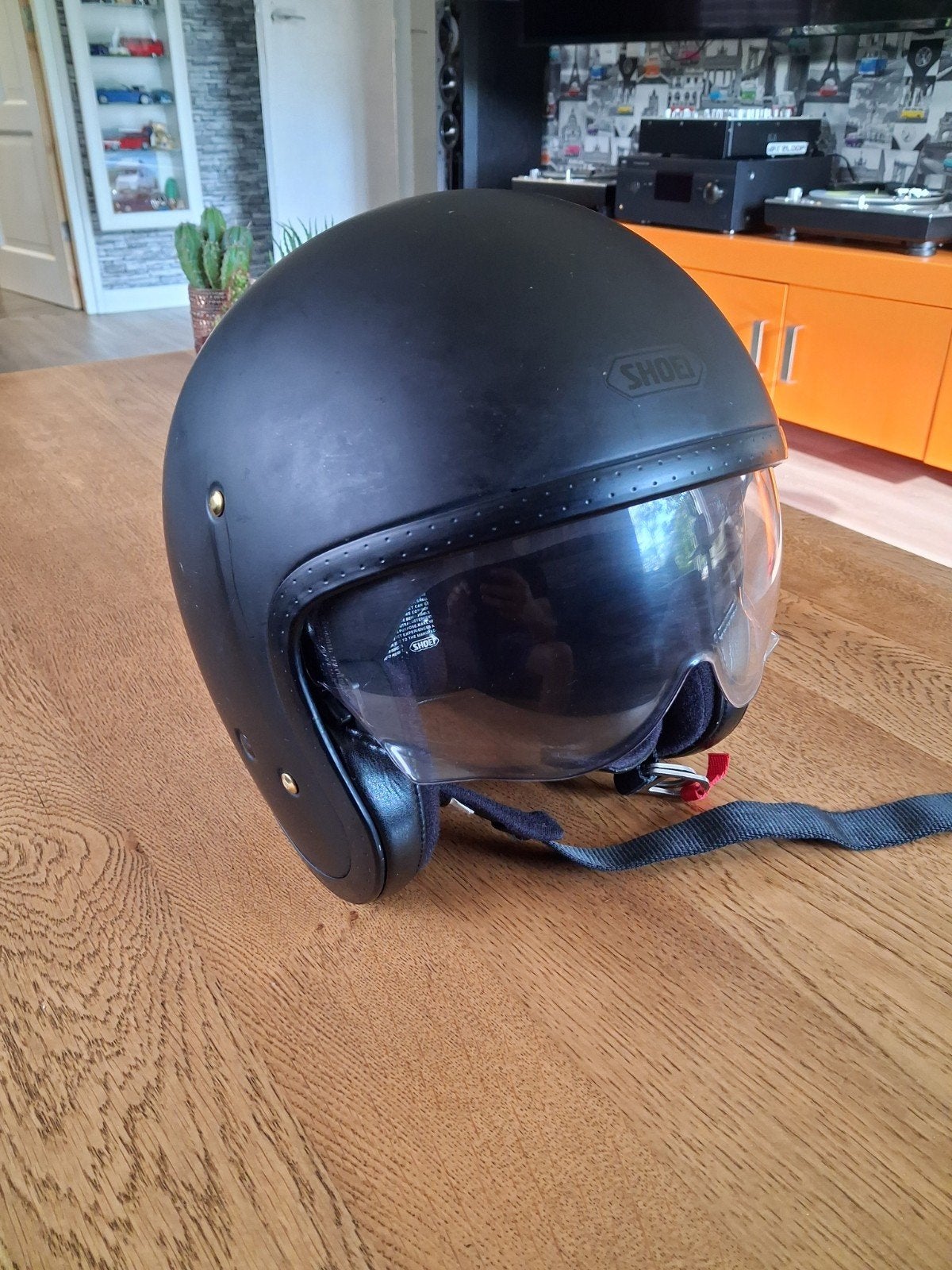 Shoei J-O Jethelm Mat Zwart - Maat s, Motoren, Heren, Jethelm, Ophalen of Verzenden, S