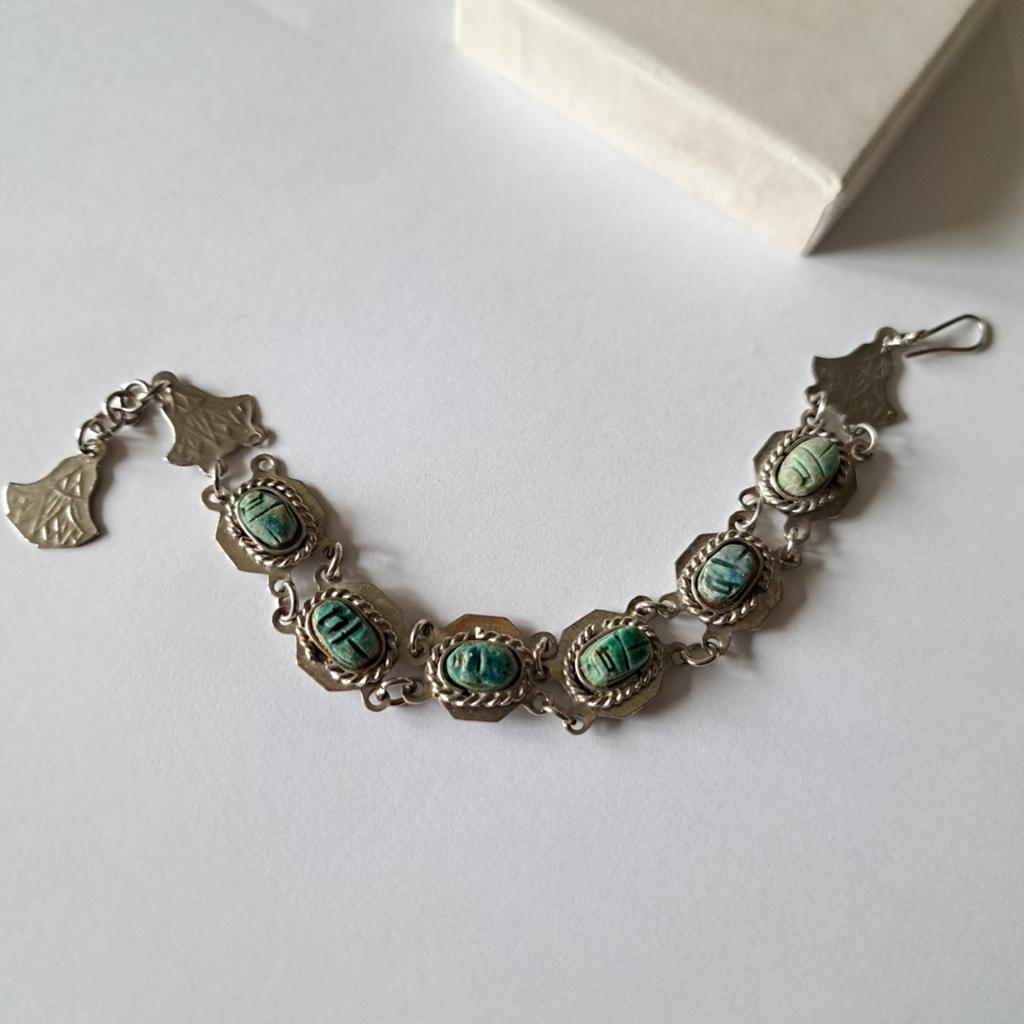Oude vintage scarabee armband Egypte, Verzenden, Overige materialen, Armband