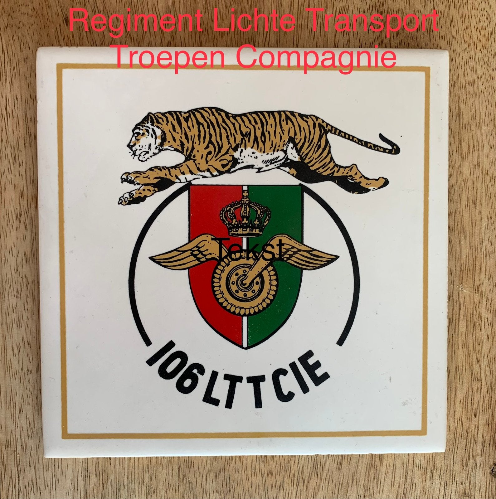 Regiment Lichte Transport Tropen Compagnie Tegel, Verzamelen, Militaria | Algemeen, Ophalen of Verzenden