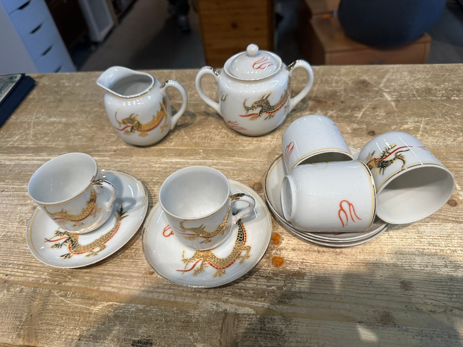 Aziatische porselein thee servies, Ophalen of Verzenden