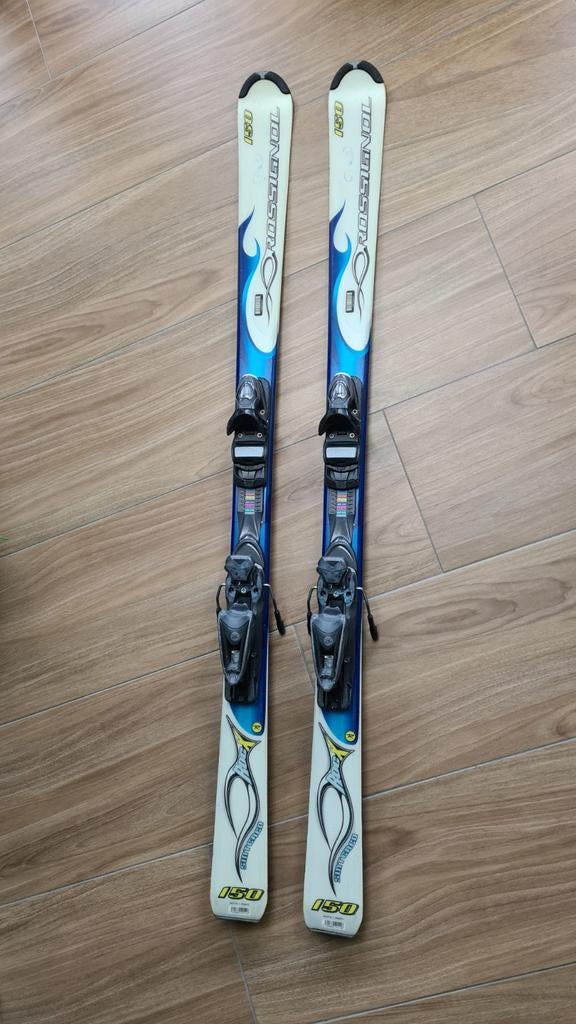 Rossignol ski's (Rocx Sintered) 150 cm wit/blauw, Sport en Fitness, Ophalen, 140 tot 160 cm, Gebruikt, Rossignol