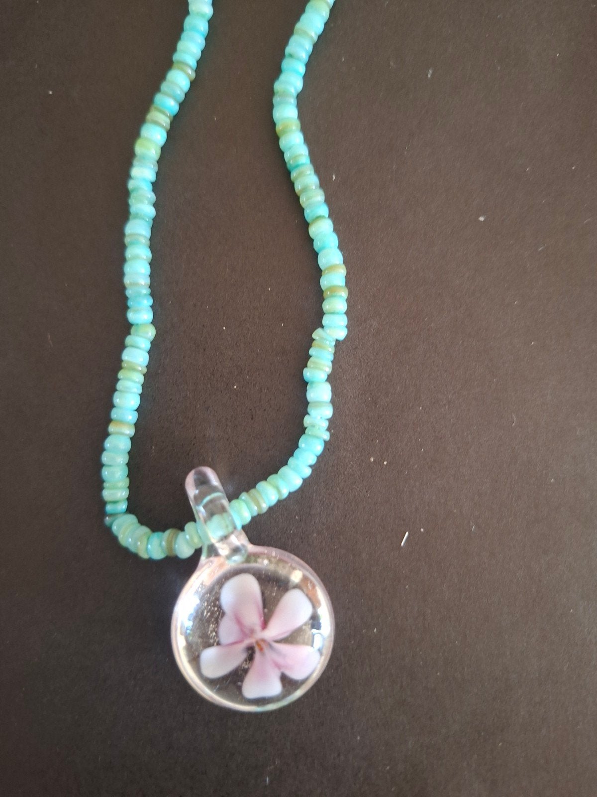 Ketting met bloemhanger - My Jewellery, Sieraden, Tassen en Uiterlijk, Kettingen, Blauw, Nieuw, Ophalen of Verzenden, Overige materialen
