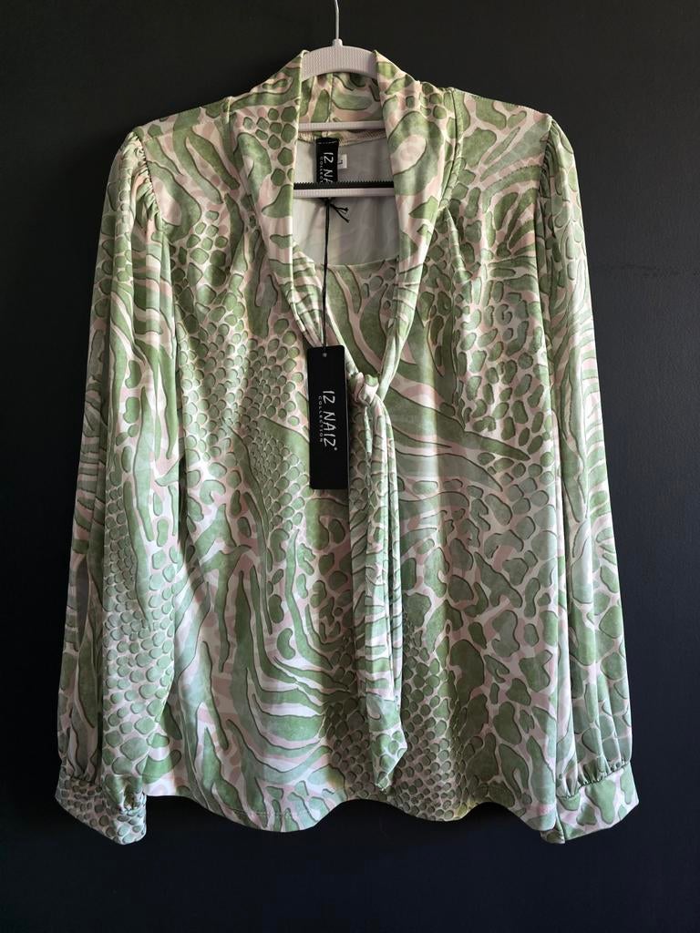 Nieuw iz naiz blouse L groen creme, Ophalen of Verzenden, Nieuw, Groen
