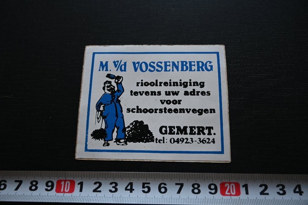 sticker gemert VD VOSSENBERG rioolreiniging schoorsteenvegen, Ophalen of Verzenden, Zo goed als nieuw