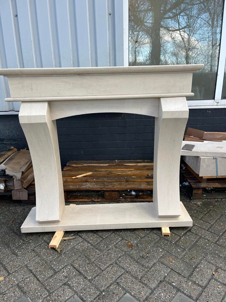 Natuurstenen voorzethaard / voorzetschouw 140x120x31 cm, Huis en Inrichting, Ophalen, Gebruikt, Vrijstaande haard, Overige soorten