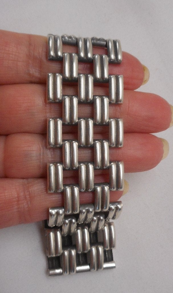 Zilveren prachtige royale antieke armband nr.1270, Verzenden, Zo goed als nieuw, Zilver, Zilver