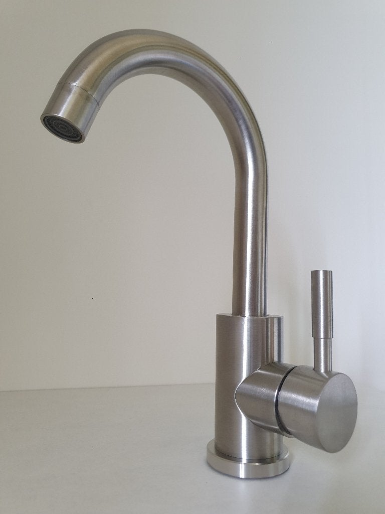 Wastafelkraan Half hoog RVS design Badkamer mengkraan, Ophalen of Verzenden, Nieuw, Rvs, Kraan