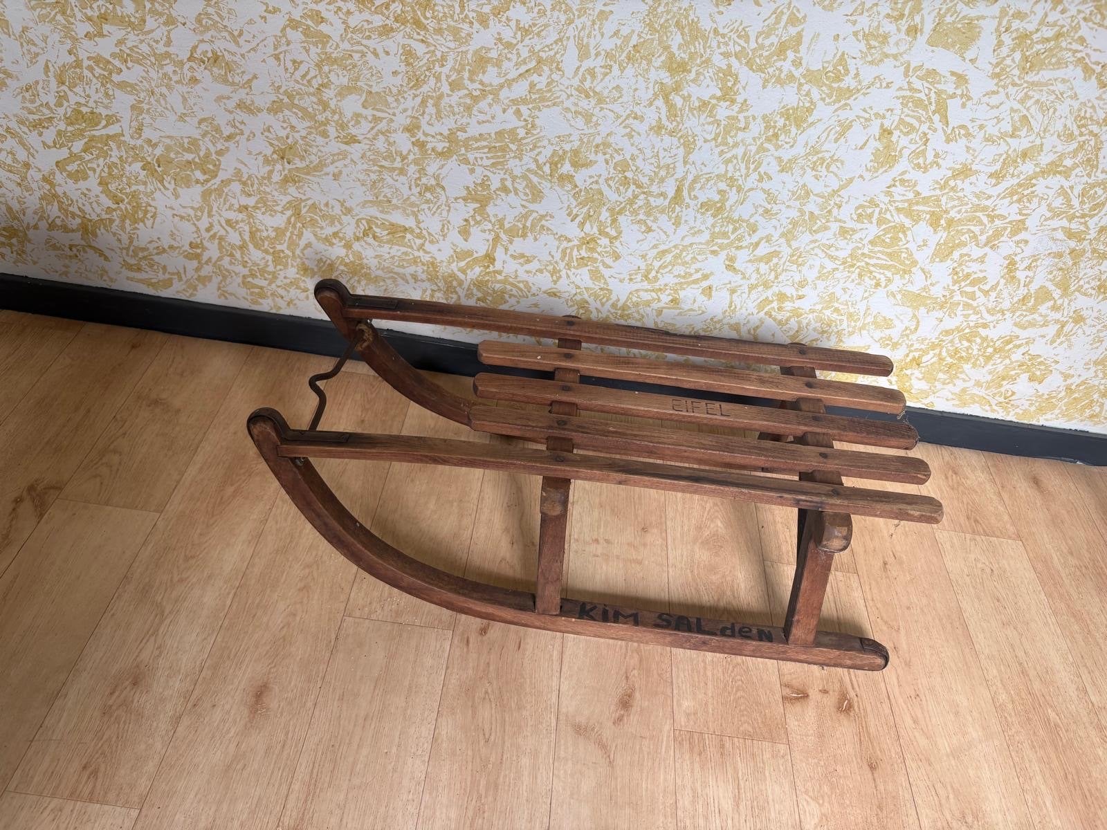 Vintage houten slee - Eifel, Ophalen, Gebruikt, Hout