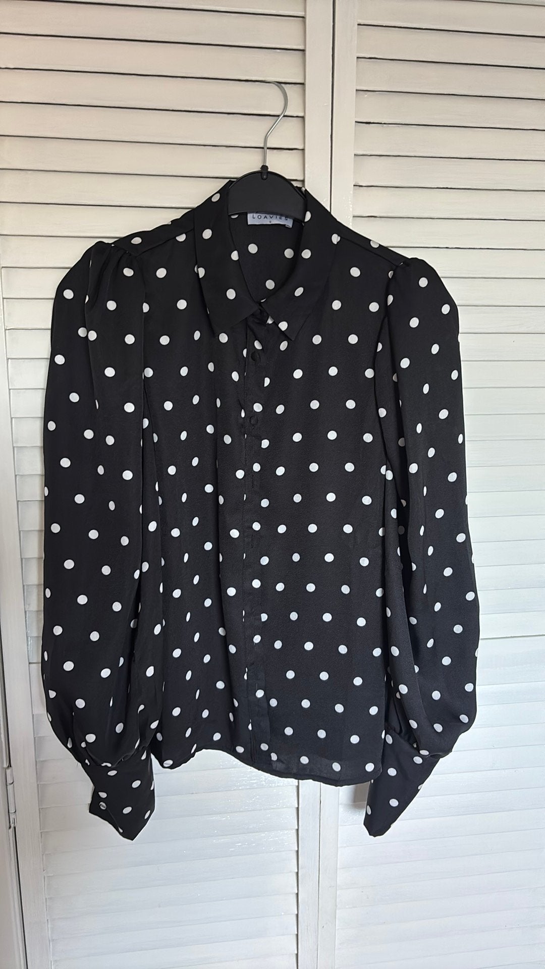 Loavies blouse zwart/wit maat S, Ophalen of Verzenden, Zo goed als nieuw, Maat 38/40 (M), Zwart