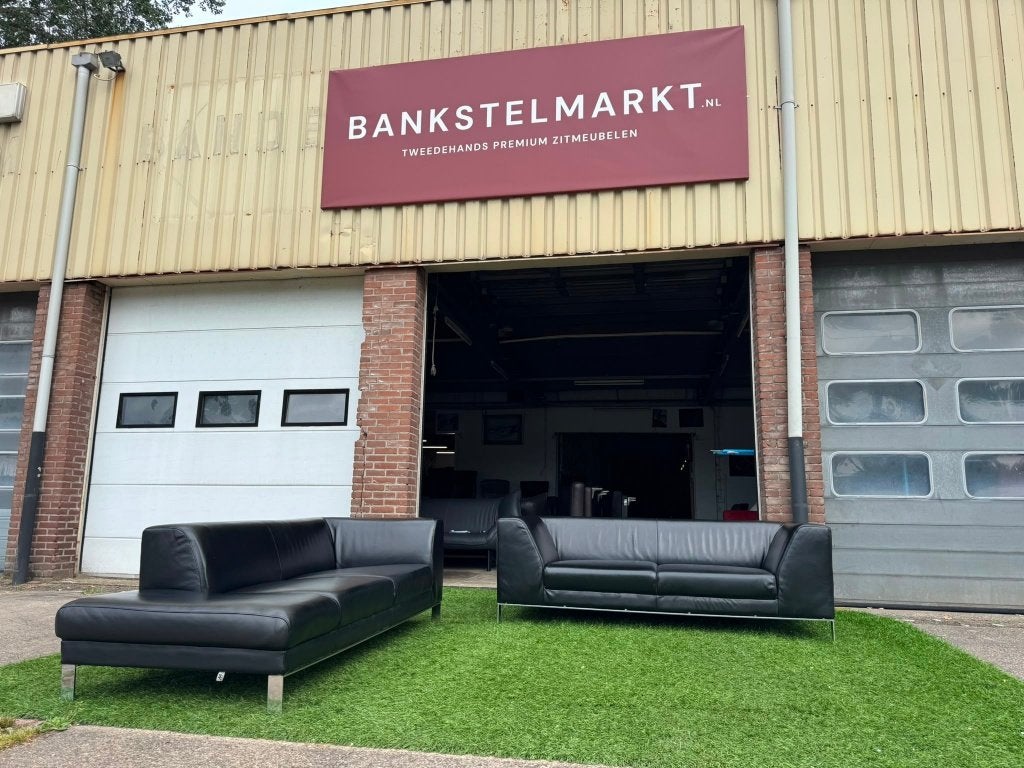Montel banken zwart leer design bankstel, Huis en Inrichting, Banken | Bankstellen, Ophalen, Geen, Pahest@hotmail.nl, Design