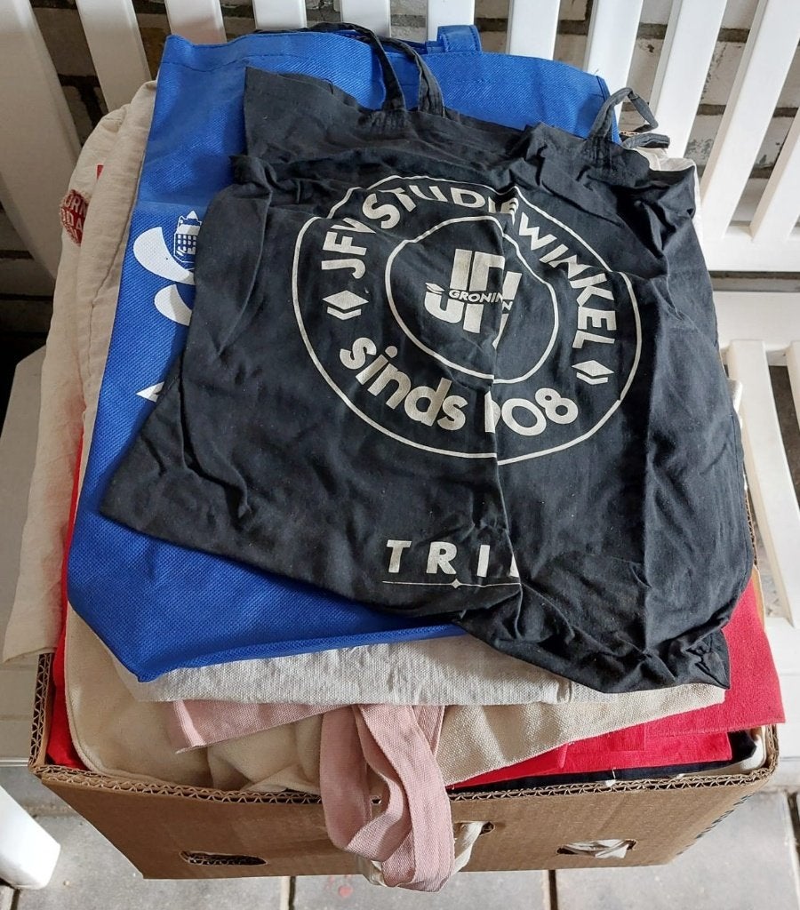 165x Linnen tassen, Sieraden, Tassen en Uiterlijk, Ophalen of Verzenden, Gebruikt
