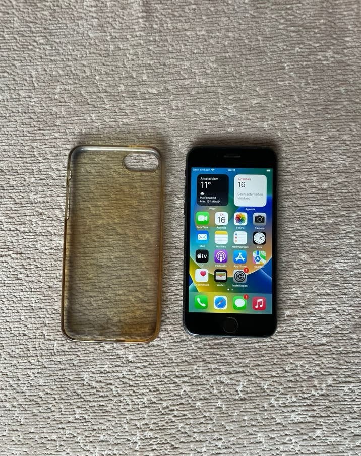Iphone 8 64GB Zwart Met hoesje, Telecommunicatie, Mobiele telefoons | Apple iPhone, Ophalen, Gebruikt, Zwart, 64 GB