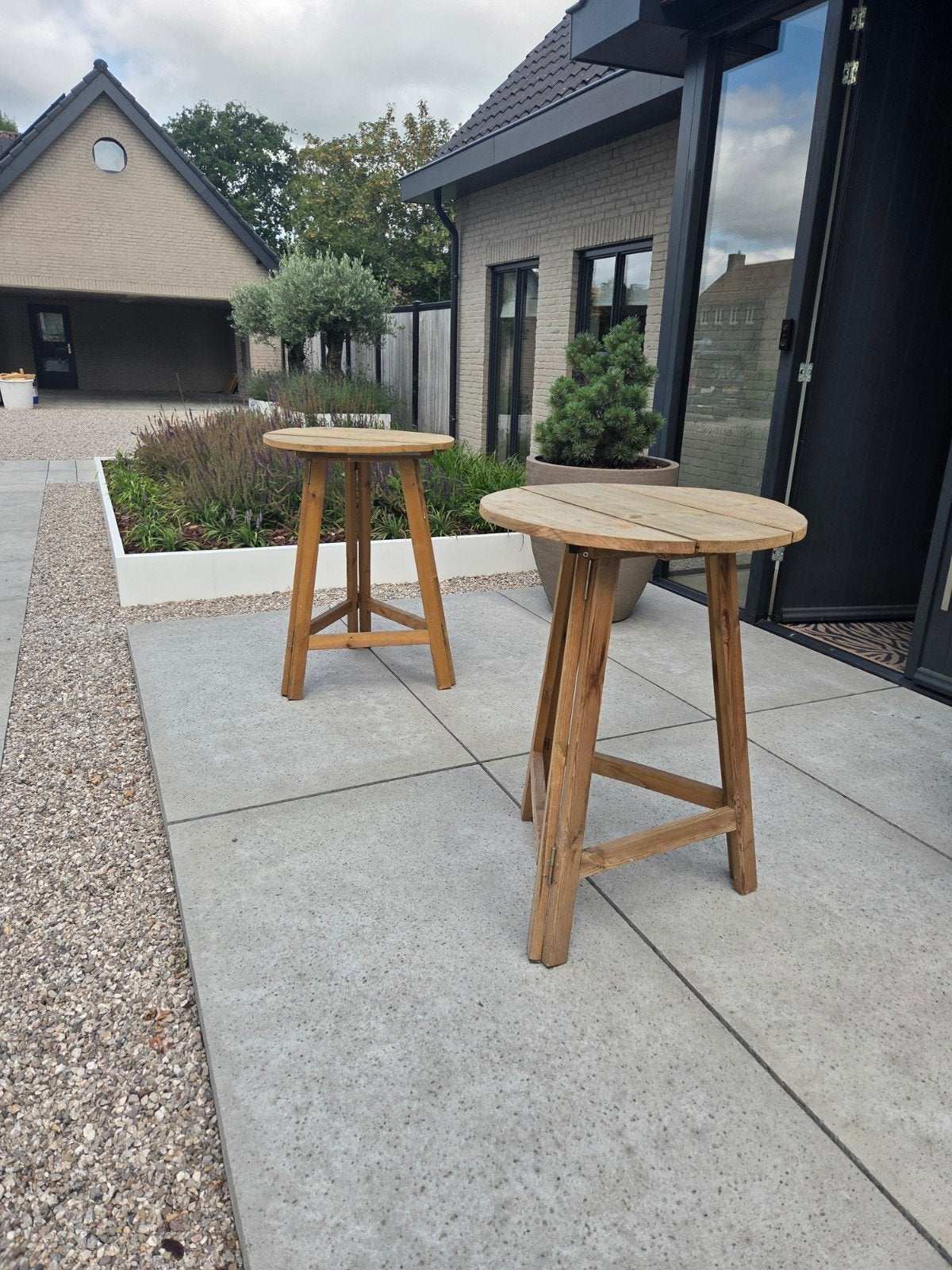 2x Zelfgemaakte Houten Bartafels - Blad Afneembaar, Ophalen