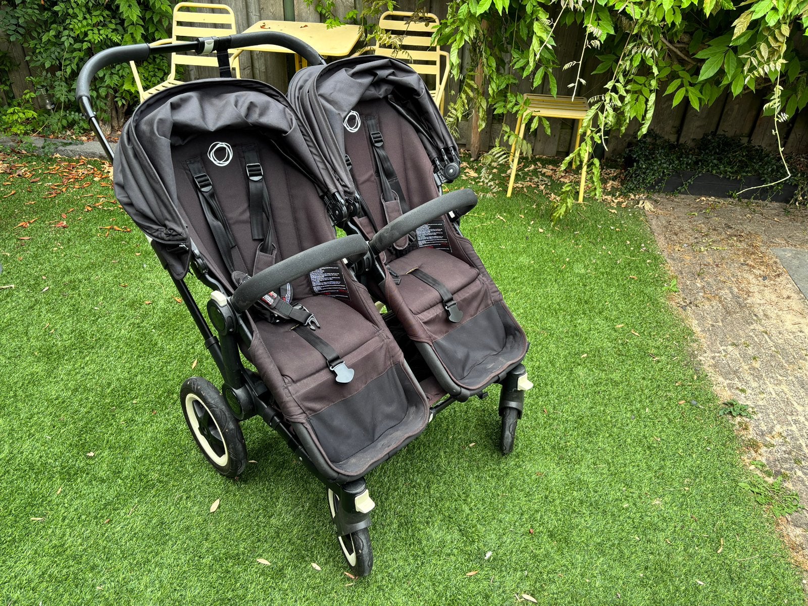 Bugaboo Donkey 2 Duo Kinderwagen (Zwart) - Goede Staat, Kinderen en Baby's, Gebruikt, Ophalen, Kinderwagen, Duowagen