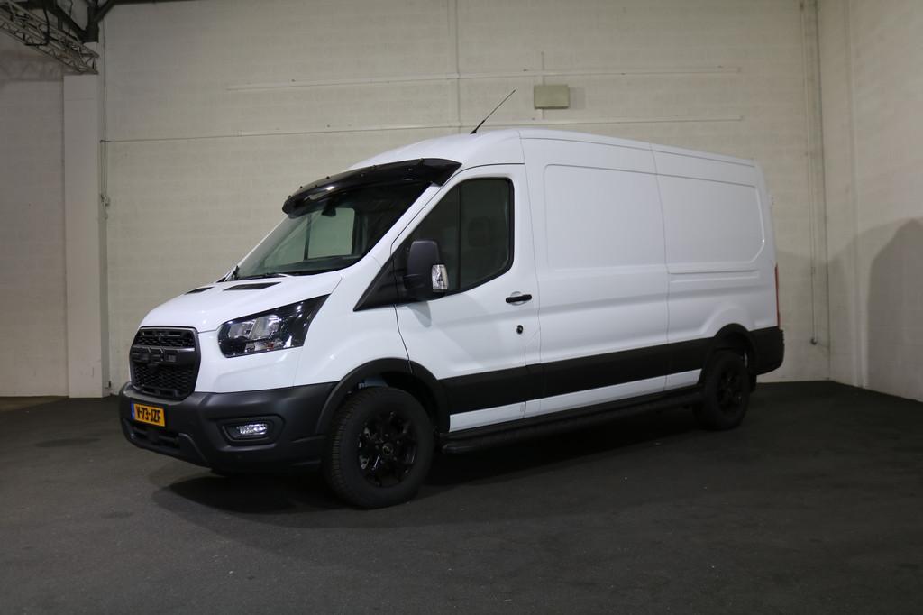 Ford Transit 2.0 TDCI 170pk L3 H2 Automaat Airco Camera 3.5T, Auto's, Bestelauto's, Automaat, 4 cilinders, Wit, 11 km/l