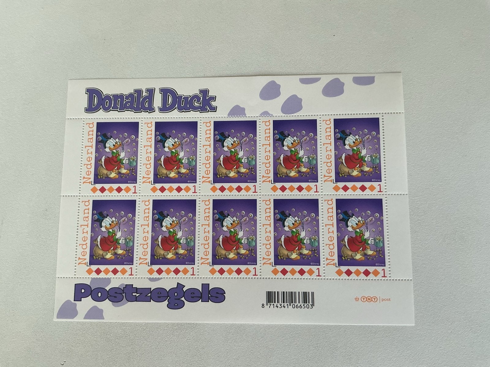 Donald Duck Postzegels Vel - Nederland, Postzegels en Munten, Postzegels | Nederland, Ophalen of Verzenden, Na 1940, Postfris