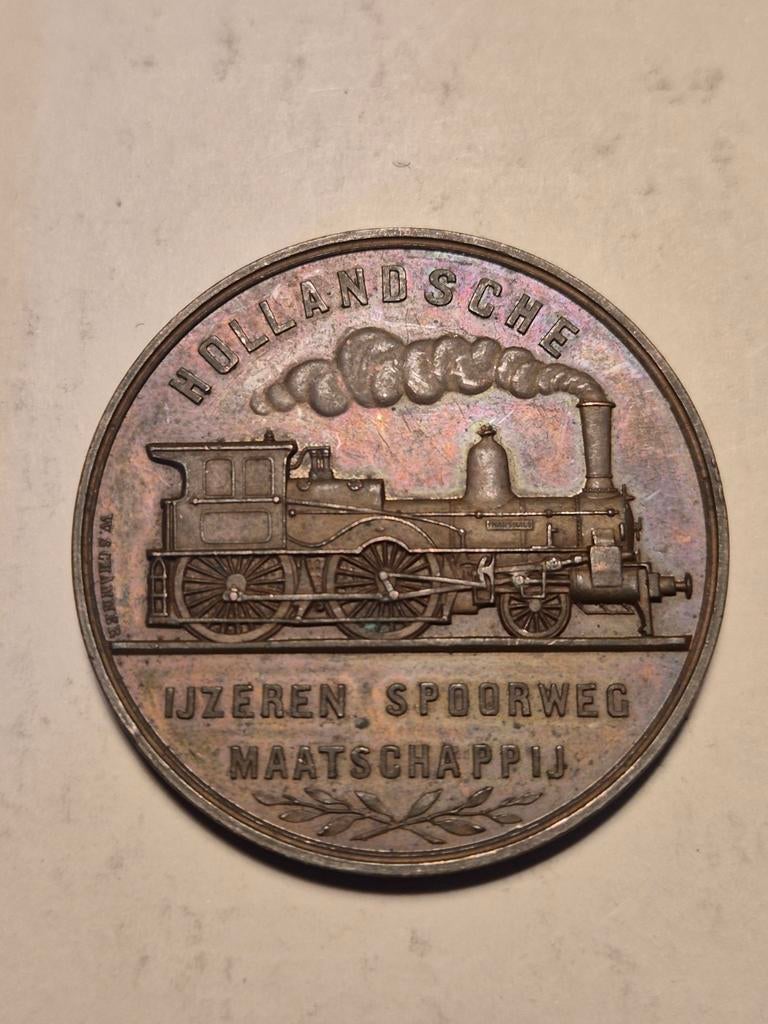 Penning Hollandsche IJzeren Spoorweg Maatschappij, Ophalen of Verzenden, Overige materialen, Nederland