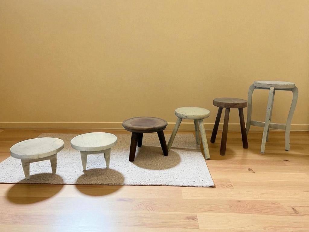 vintage rond mini plantentafeltje / krukje / bijzettafel, Ophalen