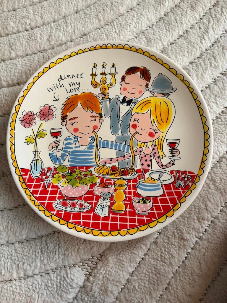 Blond Amsterdam ‘Even Bijkletsen’ bord love, Huis en Inrichting, Keuken | Servies, Blond Amsterdam, Ophalen of Verzenden, Zo goed als nieuw