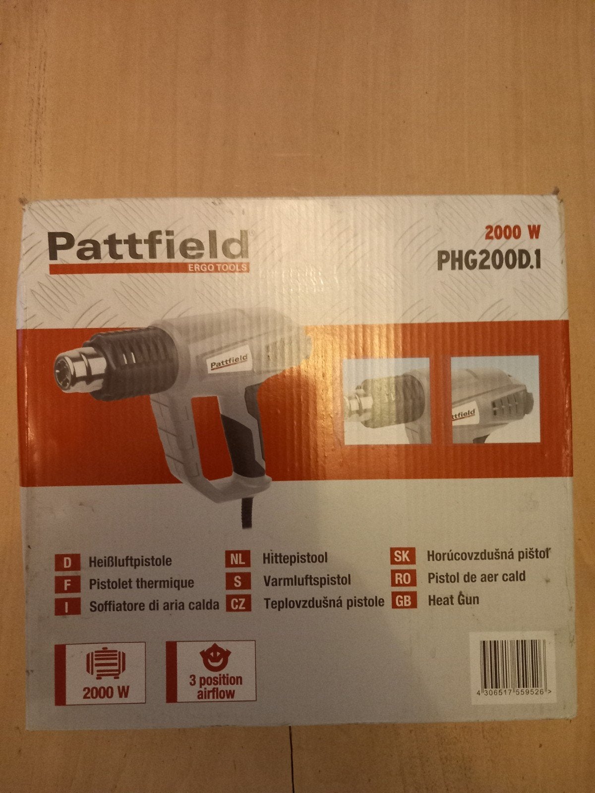 Pattfield heteluchtpistool 2000W PHG200D.1, Doe-het-zelf en Verbouw, Ophalen of Verzenden, Nieuw, Overige typen, Overige merken