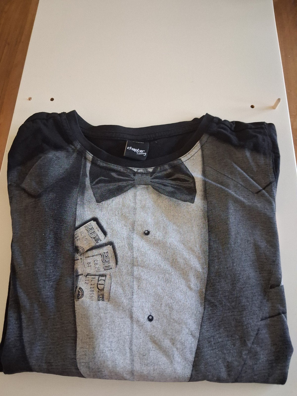 Chapter Young Longsleeve Maat 164 met Strik en Geldprint, Kinderen en Baby's, Gebruikt, Chapter Young, Jongen of Meisje, Ophalen of Verzenden