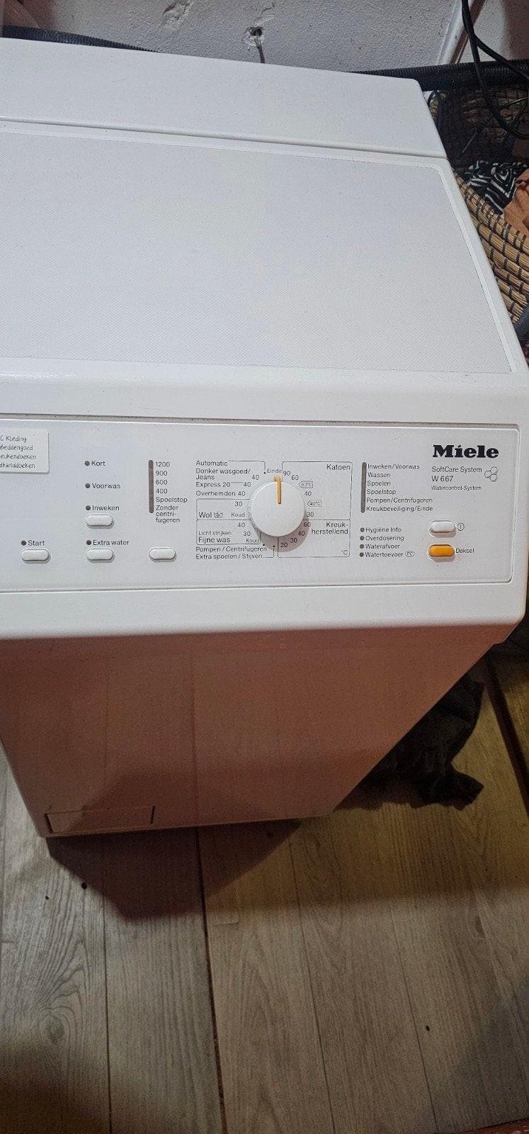 Miele W667 Bovenlader Wasmachine, Ophalen, 1200 tot 1600 toeren, 85 tot 90 cm