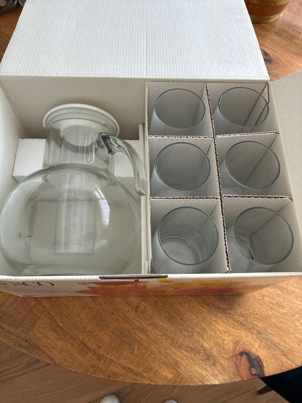 Bormioli Rocco Fresco glazen limonadekan set met 6 glazen, Ophalen of Verzenden, Zo goed als nieuw, Overige typen