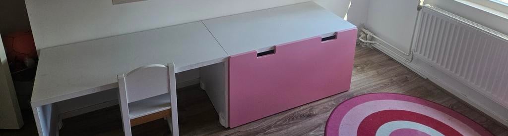 Kinder bureau met een grote opbergkist, Ophalen of Verzenden, Hoogslaper