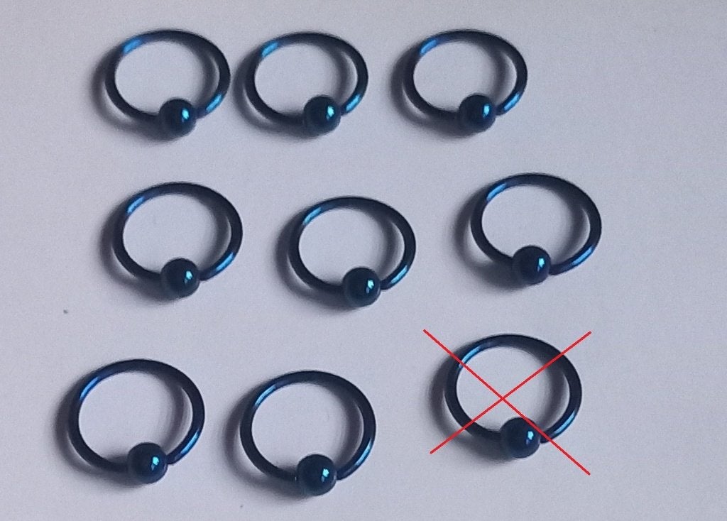 Blauwe piercing ringetjes 1,2 x 10 mm, Ophalen of Verzenden, Nieuw, Staal, Overige typen