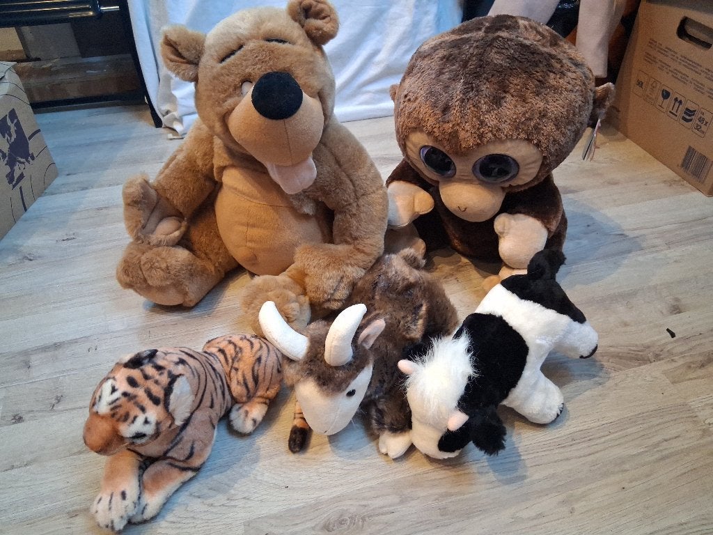 Grote knuffels beer aap tijger, Ophalen of Verzenden, Zo goed als nieuw, Overige typen