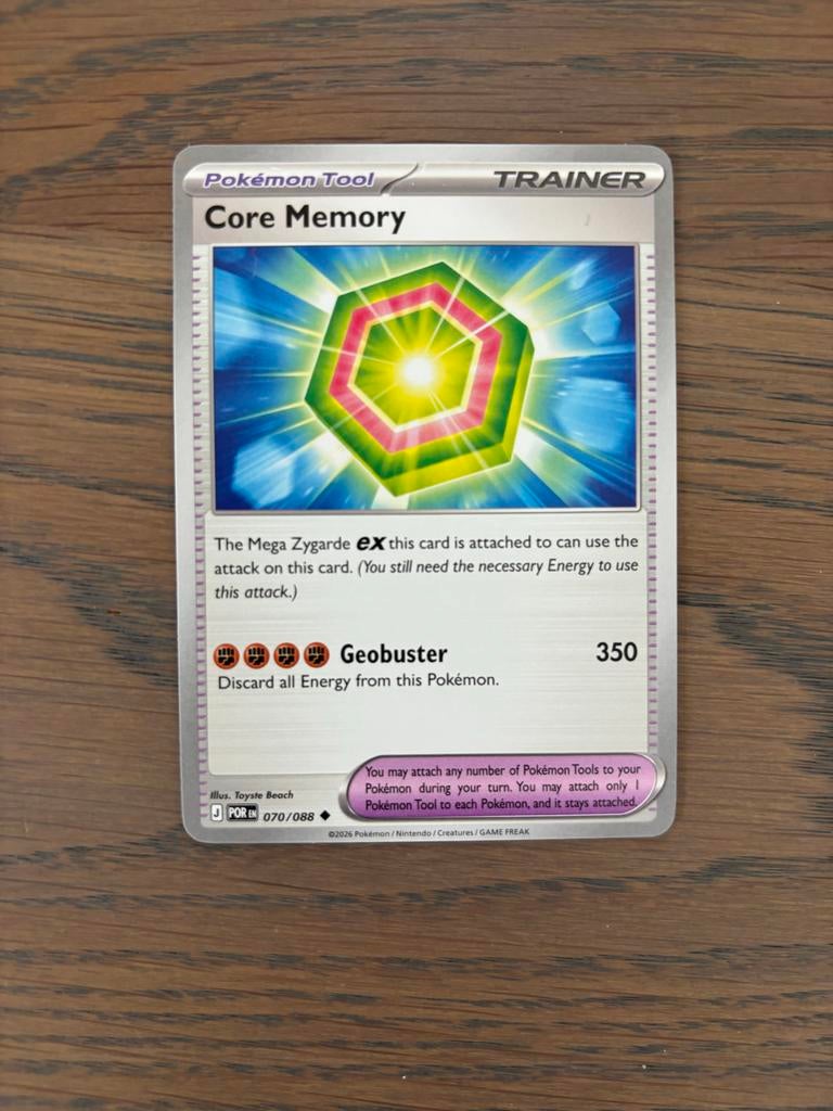 Pokémon Tool Trainer Kaart: Core Memory (070/088), Ophalen of Verzenden, Zo goed als nieuw, Losse kaart