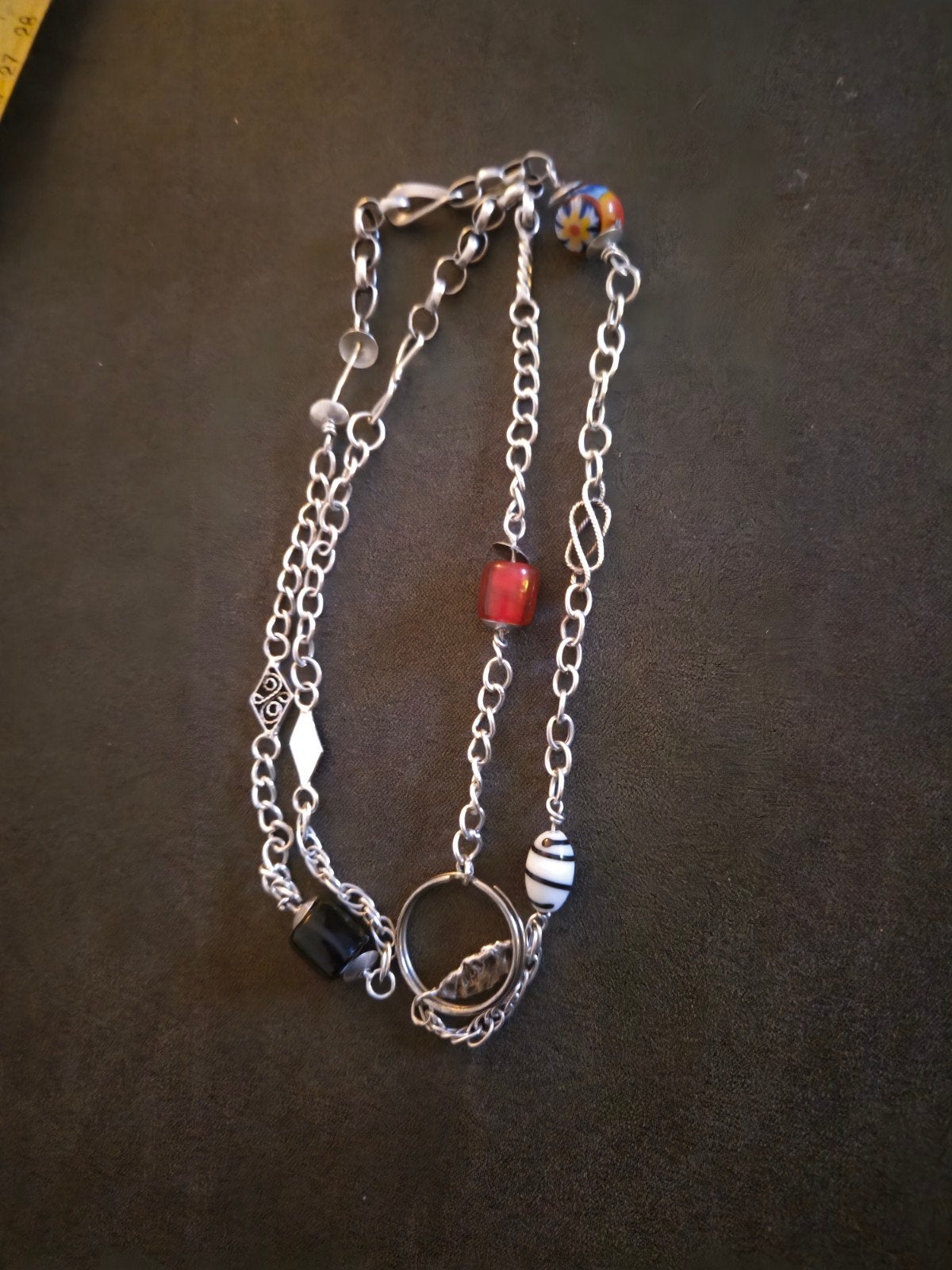 Ala Kondre ketting 70cm 35gr zilver, Sieraden, Tassen en Uiterlijk, Ophalen, Zo goed als nieuw, Met edelsteen, Zilver