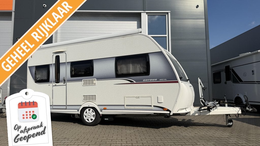 Hobby On Tour 460 HL Luifel mover fietsendrage, Caravans en Kamperen, Standaardzit, Hobby, Schokbreker, Bedrijf