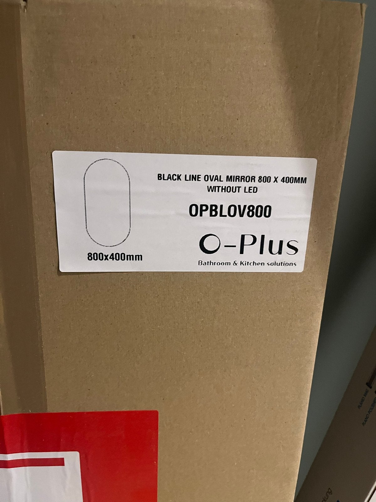 O-Plus Ovale Zwarte Spiegel 800x400mm Zonder LED, Huis en Inrichting, Minder dan 50 cm, Nieuw, Ophalen of Verzenden, Minder dan 100 cm