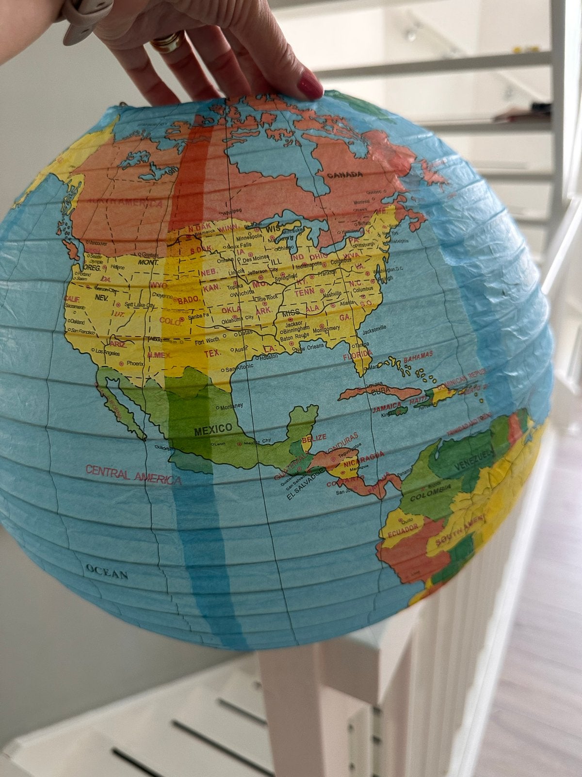 Papieren wereldbol lampion - Educatief en decoratief, Papier/karton, Nieuw, Kinderwereldbol, Ophalen