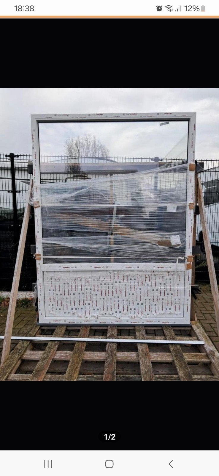 Kunststof kozijn met glas dubbelglas, Doe-het-zelf en Verbouw, Glas en Ramen, Ophalen of Verzenden