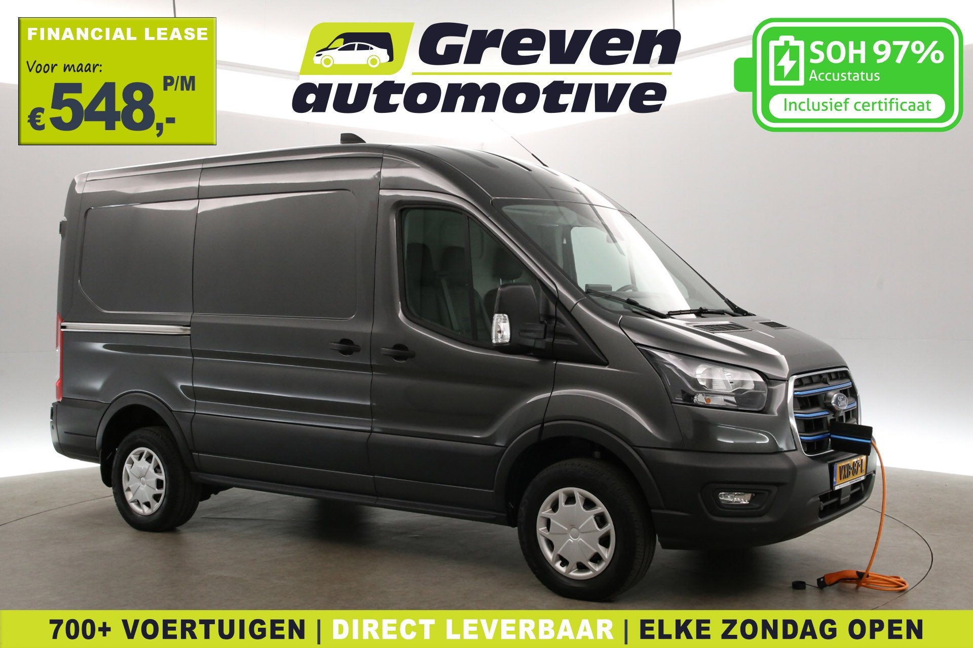 Ford E-Transit L2H2 68 kWh 184PK | Snelladen | SOH 97% | Cli, Auto's, Automaat, Achterwielaandrijving, 750 kg, 184 pk