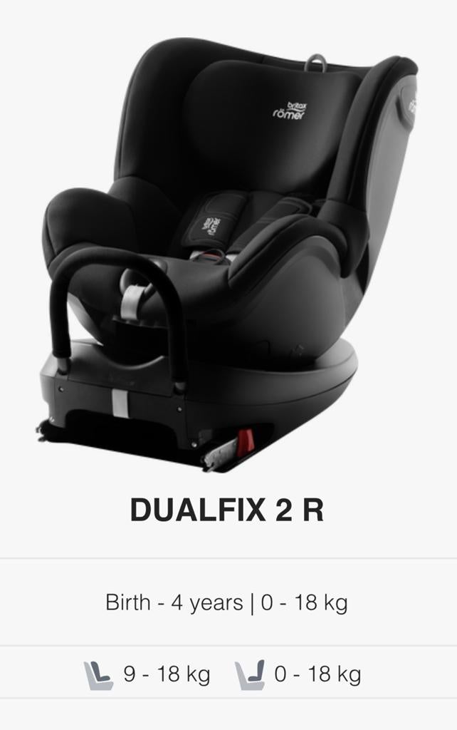 Britax Romer Dualfix 2R met ISOfix - 0-4 jaar (0-18kg), Kinderen en Baby's, Autostoeltjes, Ophalen, Romer, 0 t/m 18 kg, Slaapstand
