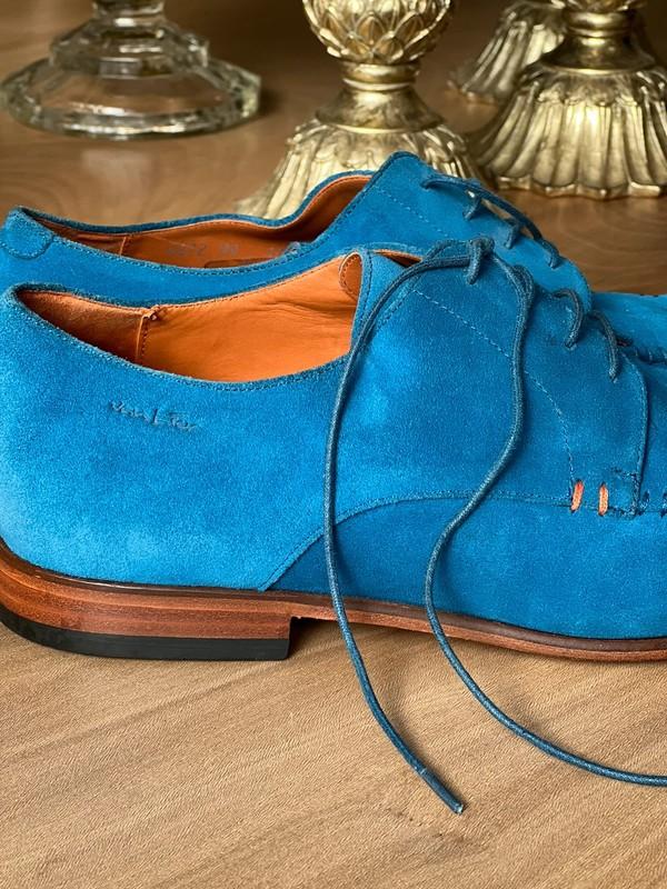 Mooie Van Lier suede schoenen met blauwe kleur maat 44, Van Lier, Zo goed als nieuw, Veterschoenen, Verzenden