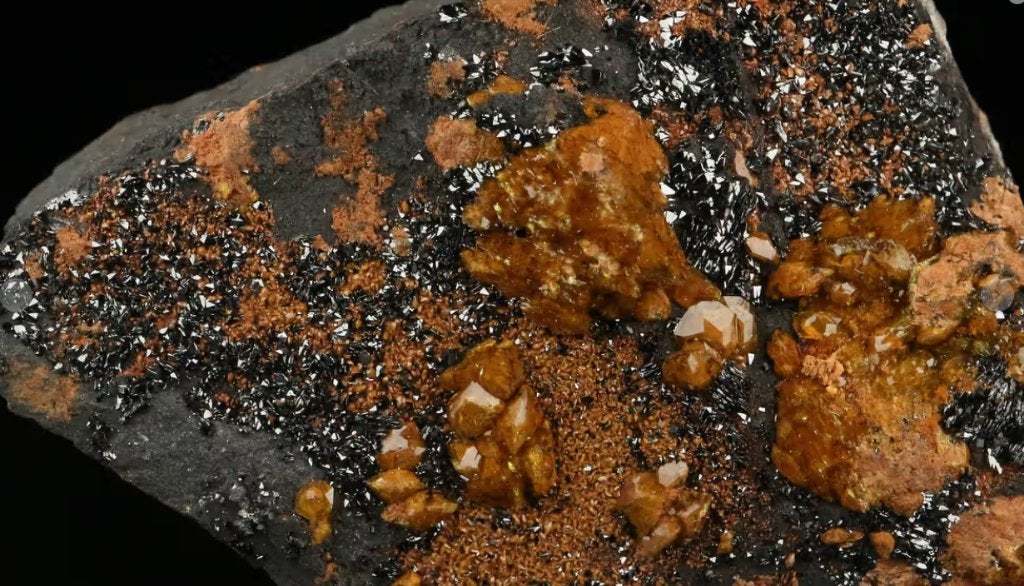 STURMANIET op MANGANIET uit de N'Chwaning mijn, Zuid-Afrika, Ophalen of Verzenden, Mineraal