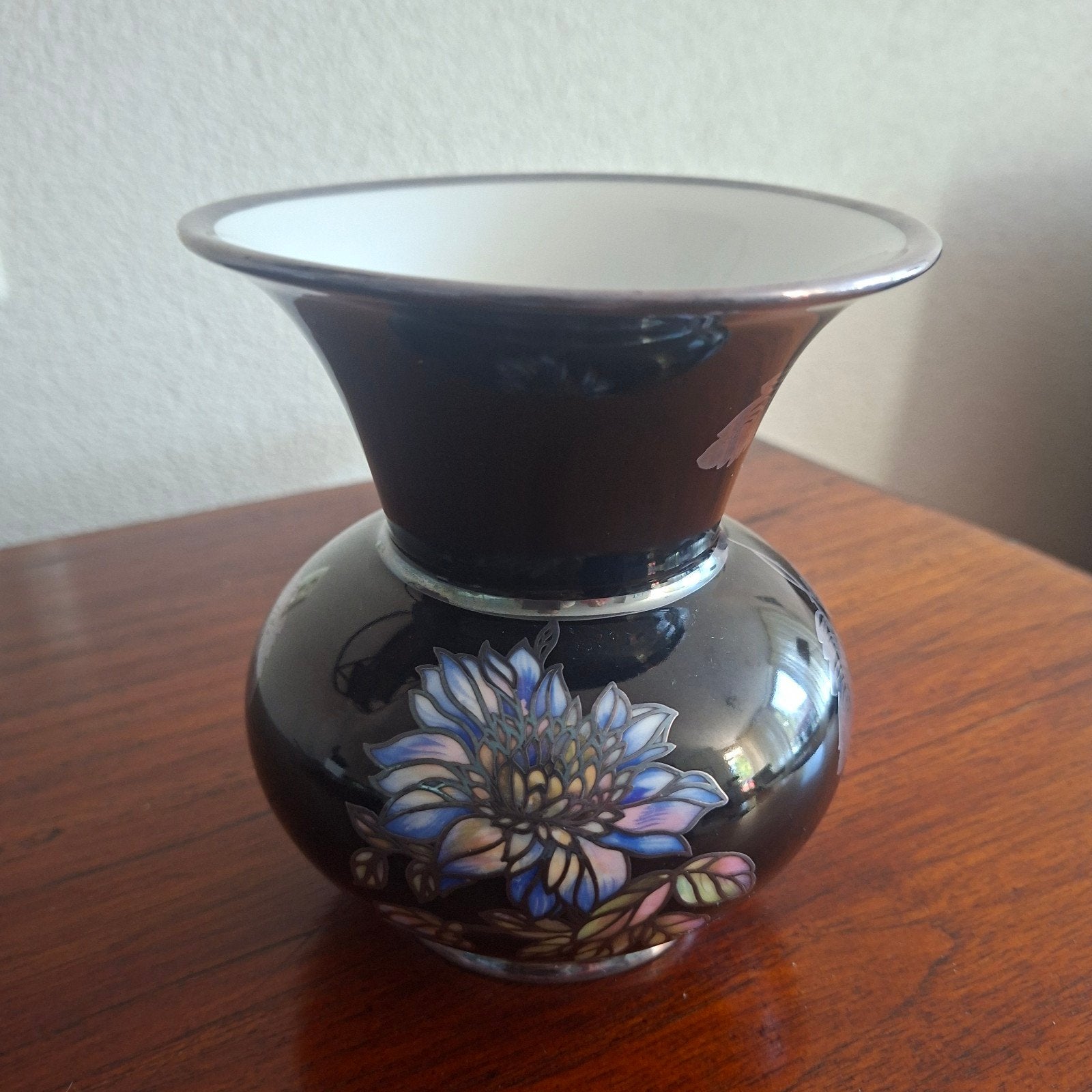 Prachtig Heinrich H&G Selb Bavaria vaasje met bloemmotief, Ophalen of Verzenden