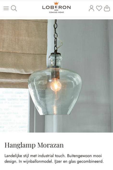 Glazen hanglamp - landelijk/industrieel - Als nieuw, Ophalen, Landelijk, industrieel, Minder dan 50 cm, Glas